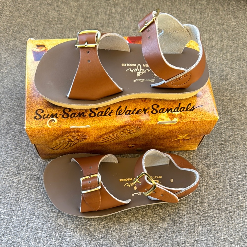 Salt Water Sandals- By Sun-San size 8 (tan)